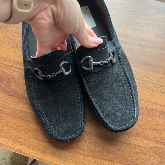 Men\'s Navy Suede Bit Loafers main image 4